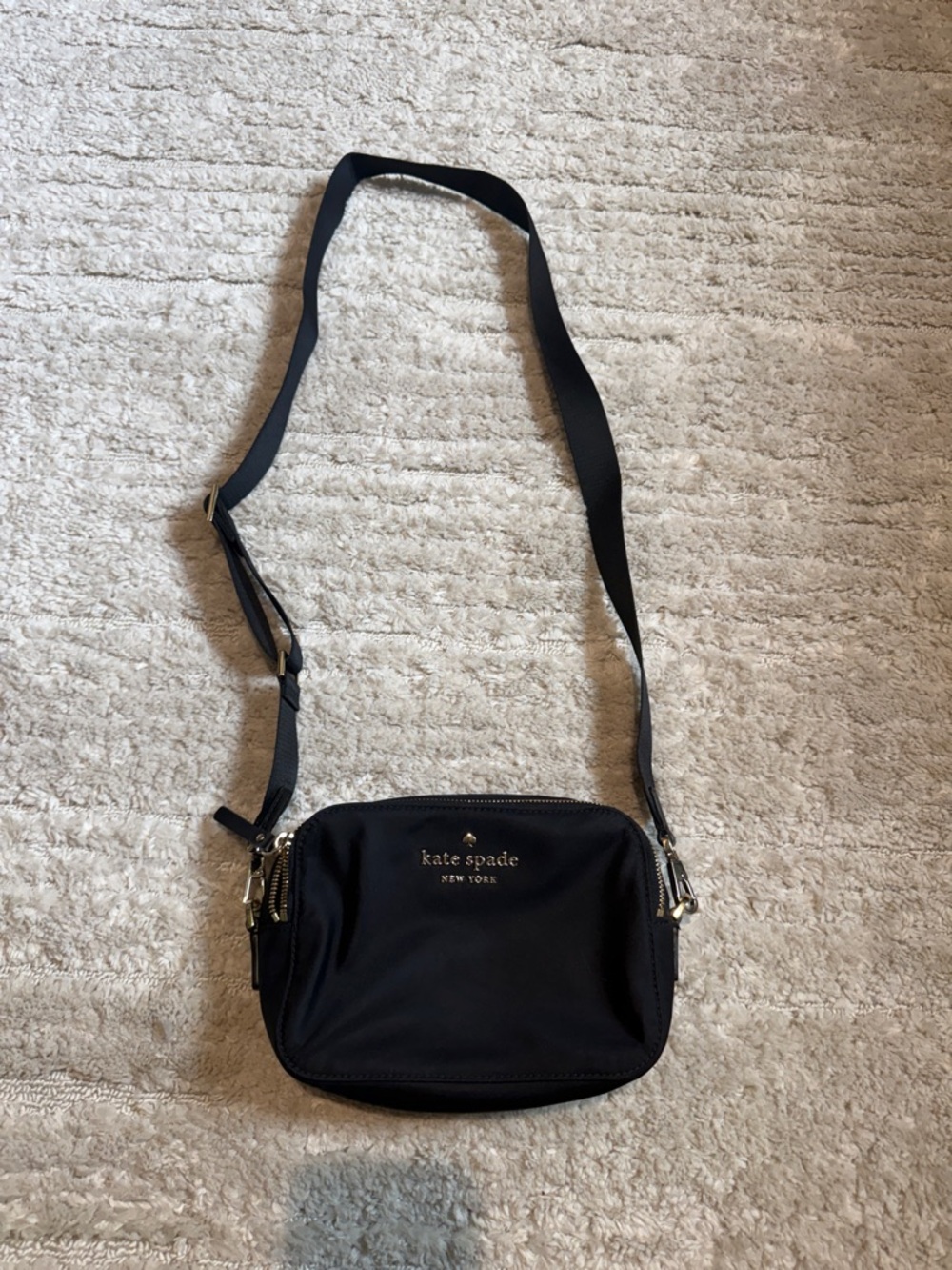 kate spade black nylon crossbody camera purse